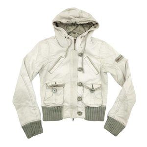 Abercrombie Hooded Jacket Women's Small Beige Hood